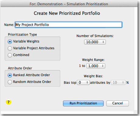 form for project portfolio management project prioritization using monte carlos simulations